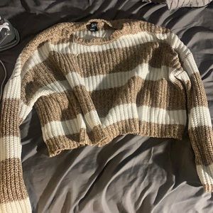 Cute white and tan sweater!